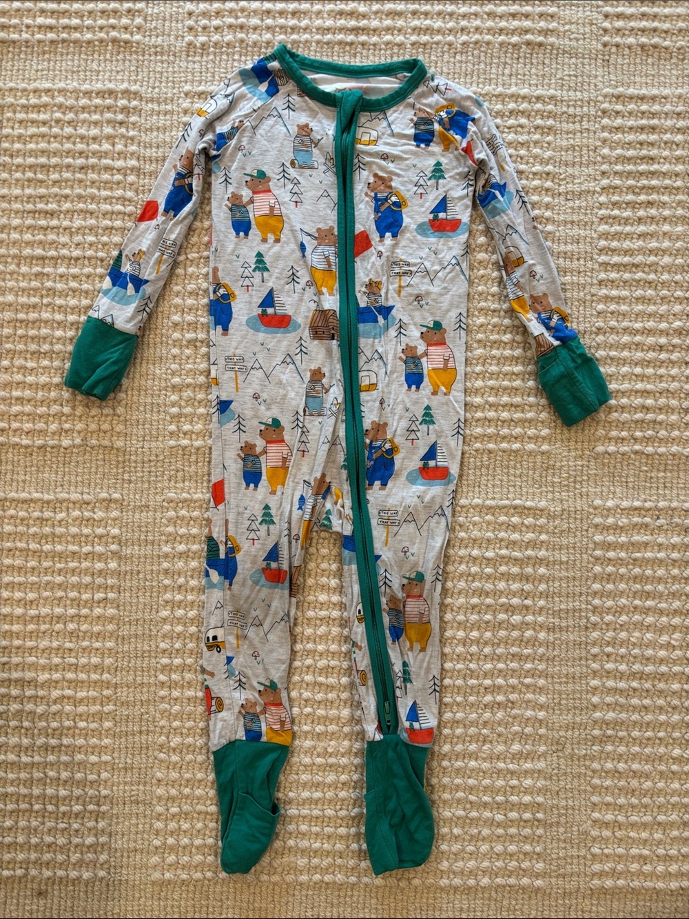 Little Sleepies Papa Bear Zippy , size 12-18 months